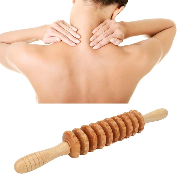 Valkyrie Medikal Ahşap Masaj Merdanesi Bel Boyun Sırt Bacak Masaj Aleti Selült Giderici 1. Kalite - 2