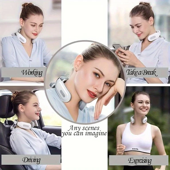 Valkyrie Şarjlı Mikro Elektrikli Omuz ve Boyun Masaj Aleti Isıtmalı 4 Mod 16 Kademe Servikal - 10