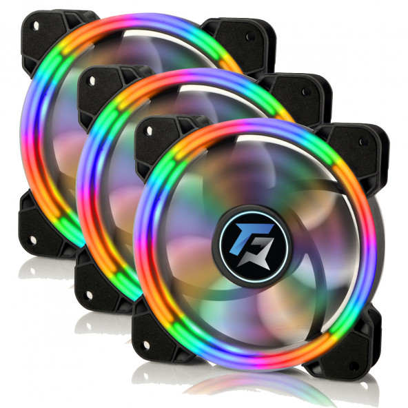 GAMEFORCE DUAL RING RAINBOW 12CM KASA FAN  4 LÜ SET