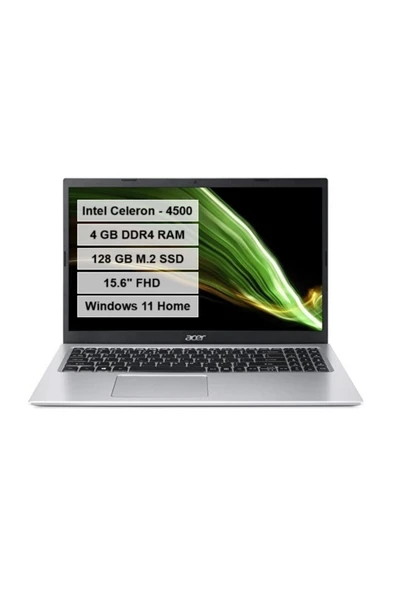 ACER  İntel Celeron 4500 Uma 4gb Ram 128gb
