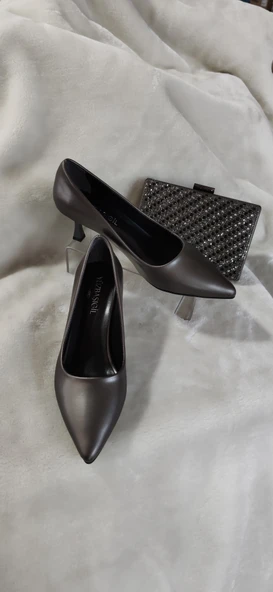 ÇİĞDEM FÜME SİVRİ BURUN KADEH ÖKÇE KADIN AYAKKABI (YZBŞ AS1A) - 2