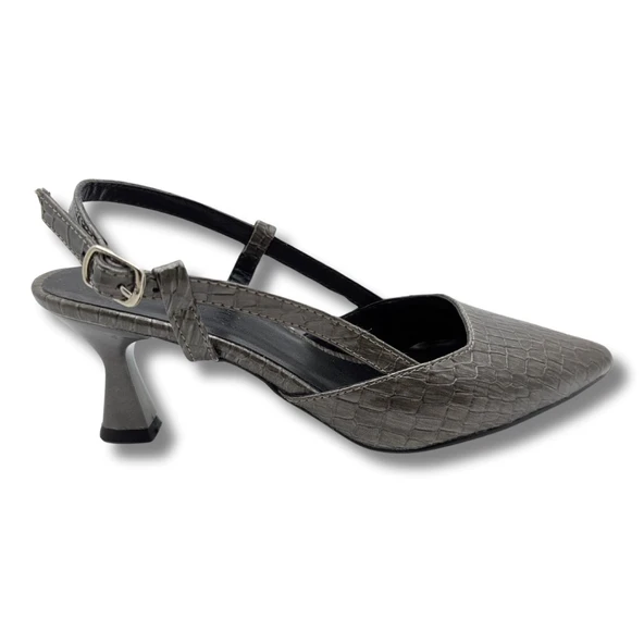 Elise | Suni Deri Arkası Açık Stiletto - 4