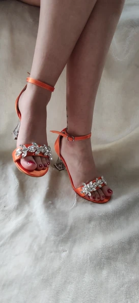 ÇİĞDEM SATEN GRİ TAŞLI KADEH ÖKÇE AYAKKABI (YZBŞ T3B) - Resim 2