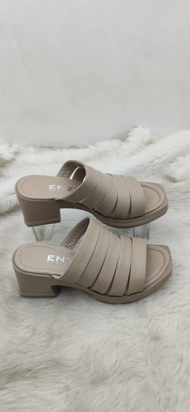 ÇİĞDEM TEN GERÇEK DERİ PLATFORM TOPUKLU TERLİK - Resim 2