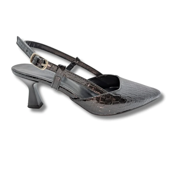 Elise | Suni Deri Arkası Açık Stiletto