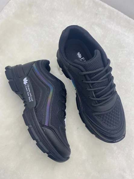ÇİĞDEM S.SİYAH KADIN KALIN TABAN SNEAKERS - Resim 4