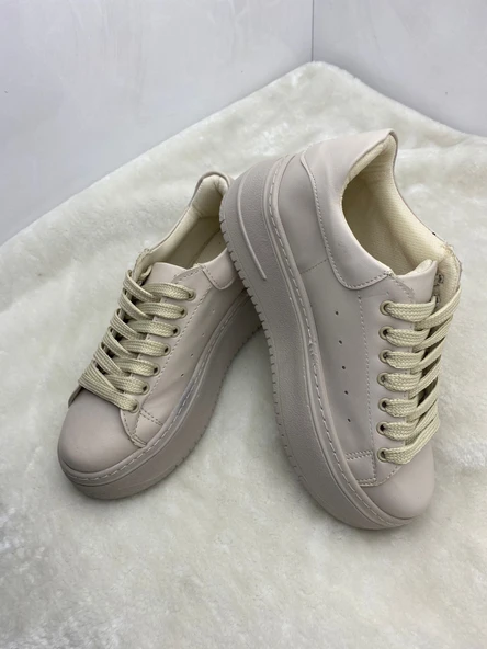 ÇİĞDEM SİYAH DERİ YÜKSEK TABAN KADIN SPOR AYAKKABI - Resim 12