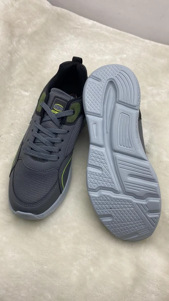 ÇİĞDEM FÜME-SİYAH-YEŞİL ERKEK YÜRÜYÜŞ AYAKKABISI Unisex - Resim 3