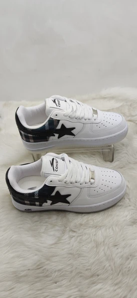 ÇİĞDEM  Unisex BEYAZ DERİ DÜZ TABAN UNUSEX SPOR AYAKKABI - Resim 2