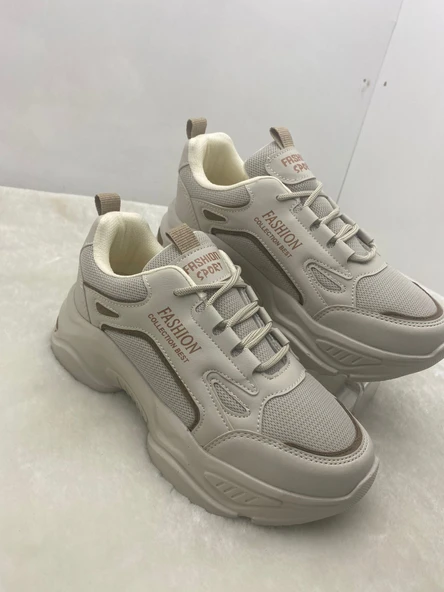 ÇİĞDEM KUM-TABA KADIN YÜKSEK TABAN SNEAKERS SPOR AYAKKABI - 8