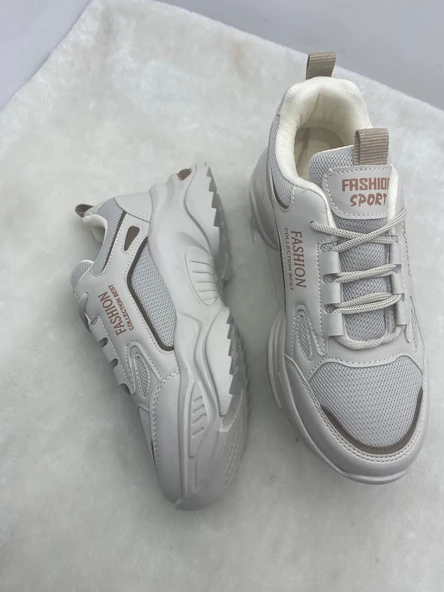 ÇİĞDEM KUM-TABA KADIN YÜKSEK TABAN SNEAKERS SPOR AYAKKABI - 3