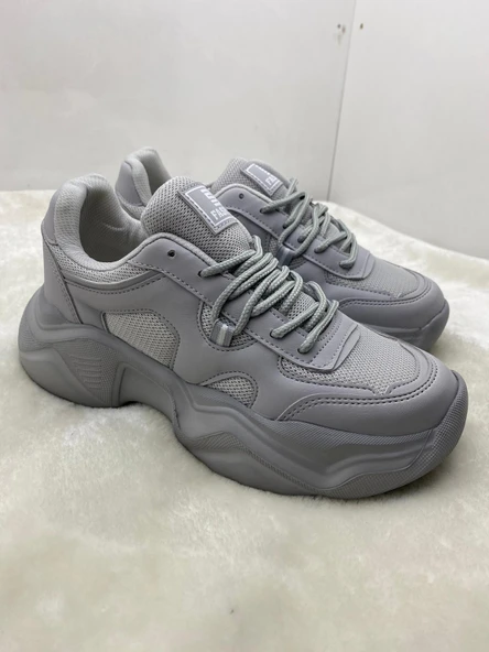 ÇİĞDEM BUZ GRİ KALIN TABAN KADIN SPOR AYAKKABI - 7