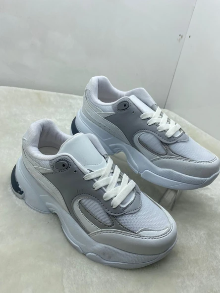ÇİĞDEM BEYAZ-GÜMÜŞ KADIN GÜNLÜK SNEAKER AYAKKABI - Resim 8