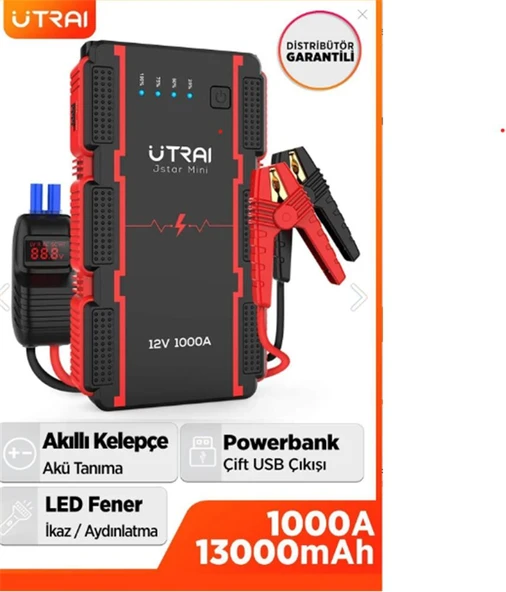 ULTRAI Jstar Mini 13000mAh 1000A Jump Starter Taşınabilir Araç Akü Şarj Bataryası