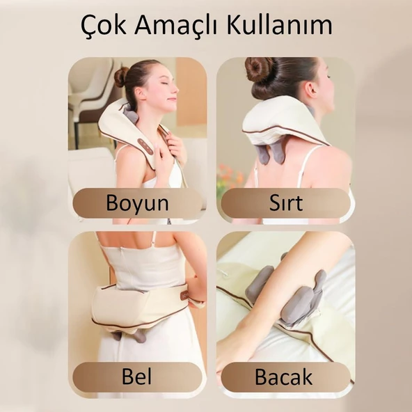 Valkyrie Şarjlı Isıtmalı Ovmalı Sırt Boyun Masaj Aleti İnsan Eli Yoğurma Hissi - 3