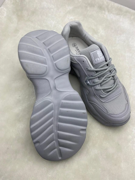 ÇİĞDEM BUZ GRİ KALIN TABAN KADIN SPOR AYAKKABI - 4