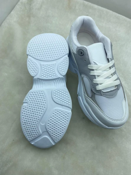 ÇİĞDEM BEYAZ-GÜMÜŞ KADIN GÜNLÜK SNEAKER AYAKKABI - Resim 5