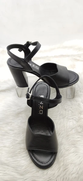 ÇİĞDEM GERÇEK DERİ BEJ BİLEKTEN BAĞLAMALI TOPUKLU SANDALET - 2