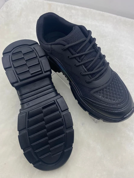 ÇİĞDEM S.SİYAH KADIN KALIN TABAN SNEAKERS - Resim 6