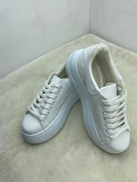 ÇİĞDEM SİYAH DERİ YÜKSEK TABAN KADIN SPOR AYAKKABI - Resim 11