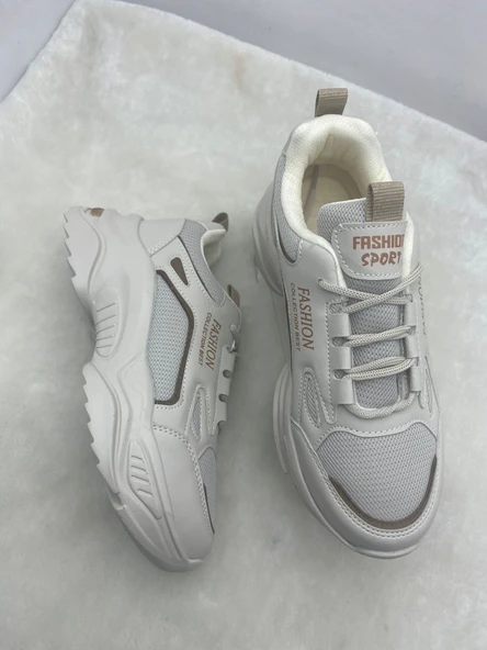 ÇİĞDEM KUM-TABA KADIN YÜKSEK TABAN SNEAKERS SPOR AYAKKABI - 4