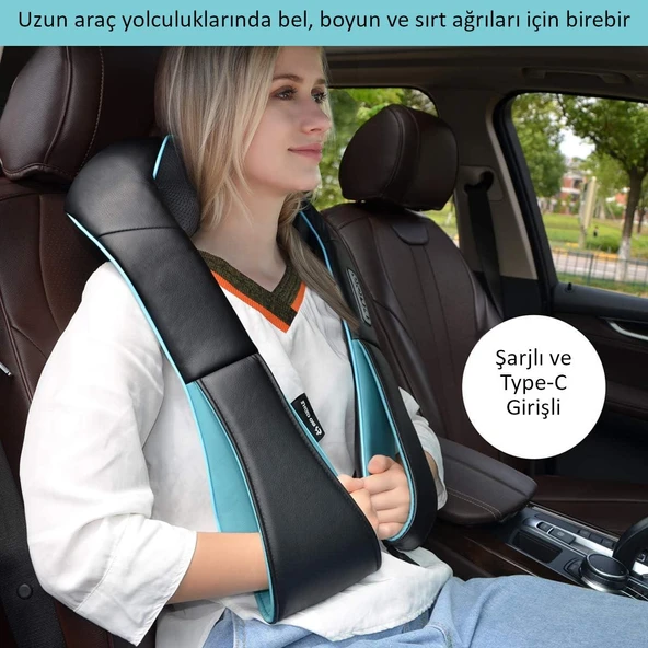 Valkyrie Şarjlı Shiatsu Bel Bacak Ayak Sırt Boyun Masaj Aleti Isıtmalı 8 Nodüllü 1. Kalite Rahatlatıcı Kas Gevşetici Masaj Cihazı - 5