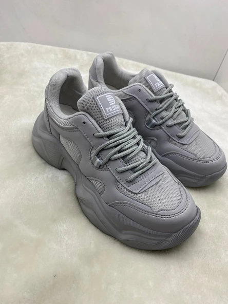 ÇİĞDEM BUZ GRİ KALIN TABAN KADIN SPOR AYAKKABI - 2