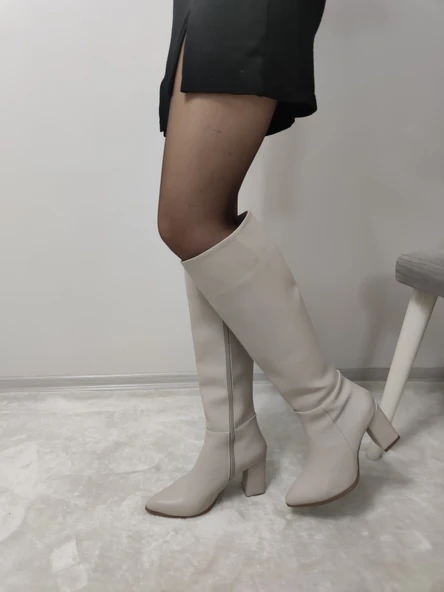 KATU KADIN DERİ DİZ ALTI ÇİZME(GNC Ç2) - Resim 2