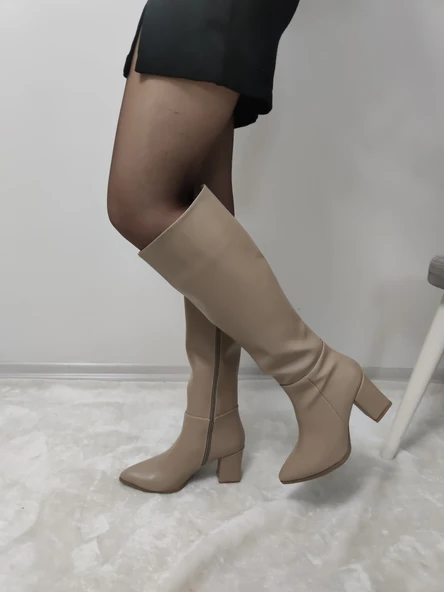 KATU KADIN DERİ DİZ ALTI ÇİZME(GNC Ç2) - Resim 4