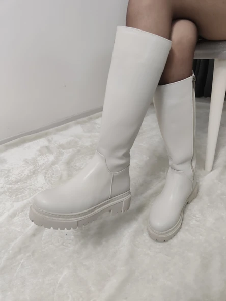 MJORA  SİYAH DERİ KALIN TABAN DİZ ALTI KADIN ÇİZME (GNC Ç1) - Resim 2