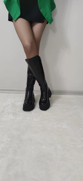 ÇİĞDEM SİYAH RUGAN YÜKSEK TABAN ÇİZME - 2