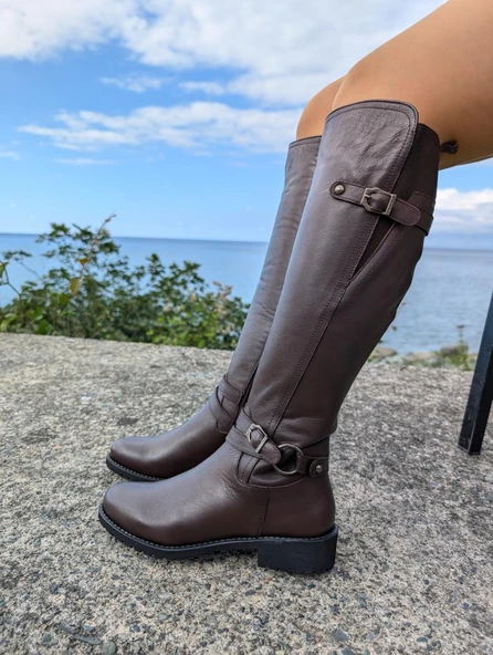 Burç 8004 Hakiki Deri Kadın Çizme - Resim 2