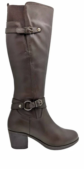 Burç 8024 Hakiki Deri Kadın Çizme - Resim 2