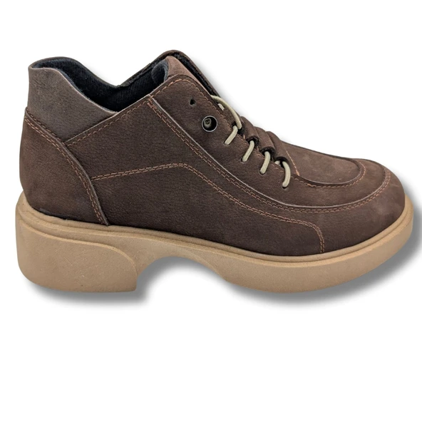 Passo - Kadın Gerçek Nubuk Deri Kısa Bot - Resim 3