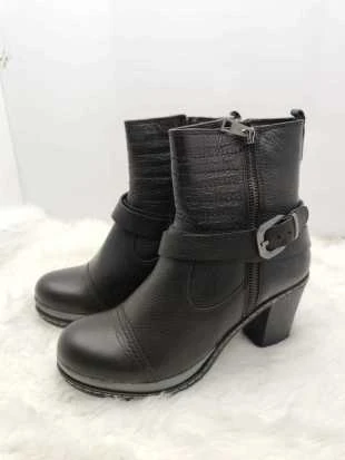 VENÜS GERÇEK DERİ SİYAH KADIN BOT - Resim 2