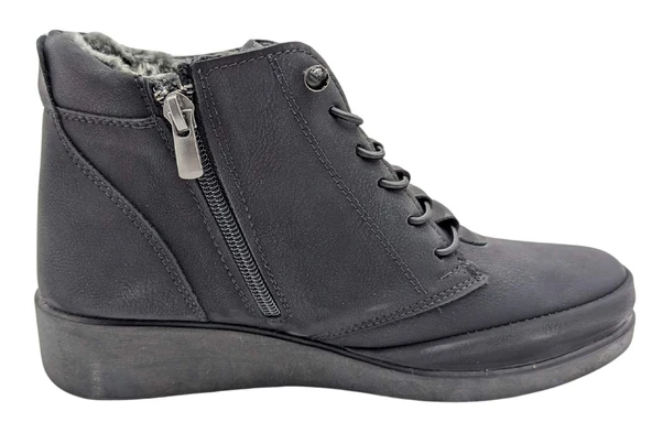 TWİNGO SİYAH LASTİK BAĞLI İÇİ TÜYLÜ BOT - Resim 3