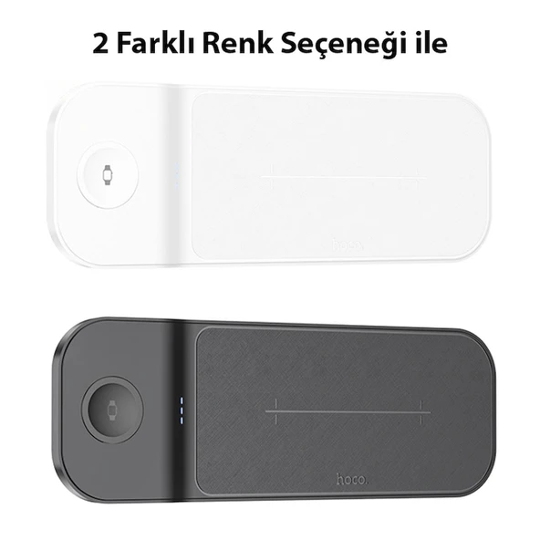 HOCO CQ6 3in1 Wireless Kablosuz Hızlı Şarj Standı (Telefon-Kulaklık-Samsung watch) - 3
