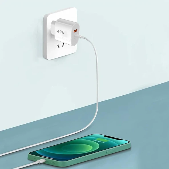 Tonex 40W USB-A + Type-C 2x Çıkışlı Type-C to Type-C Kablolu Şarj Aleti - 2