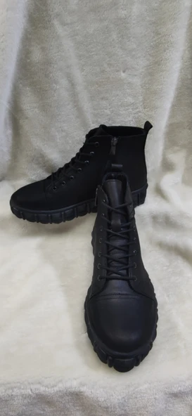 VOYAGER GERÇEK NUBUK DERİ KALIN TABAN SİYAH ERKEK BOT - Resim 3