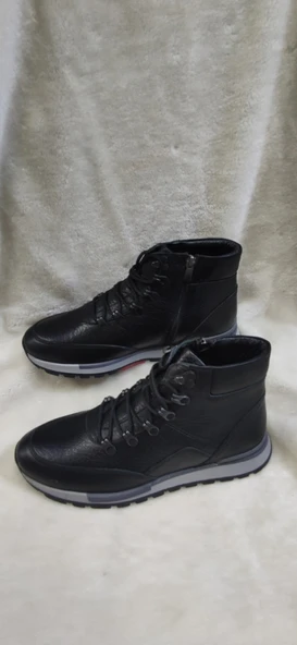 VOYAGER GERÇEK DERİ SİYAH ERKEK SPOR BOT 5868 - Resim 2