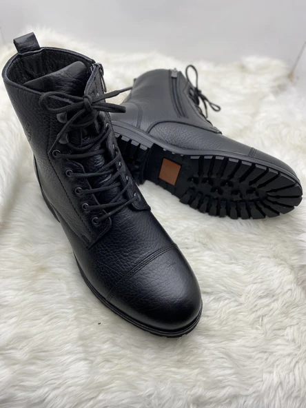 VOYAGER GERÇEK DERİ SİYAH ERKEK POSTAL (2807) - Resim 2