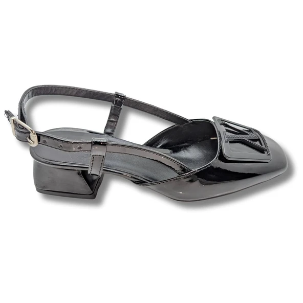 Distinction - Şık ve Rahat Kadın Arkası Açık Topuklu Babet - Resim 3