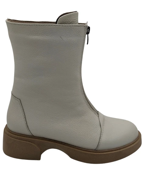 Alize Hi Kadın Hakiki Deri Fermuarlı Rahat Bot - Resim 3