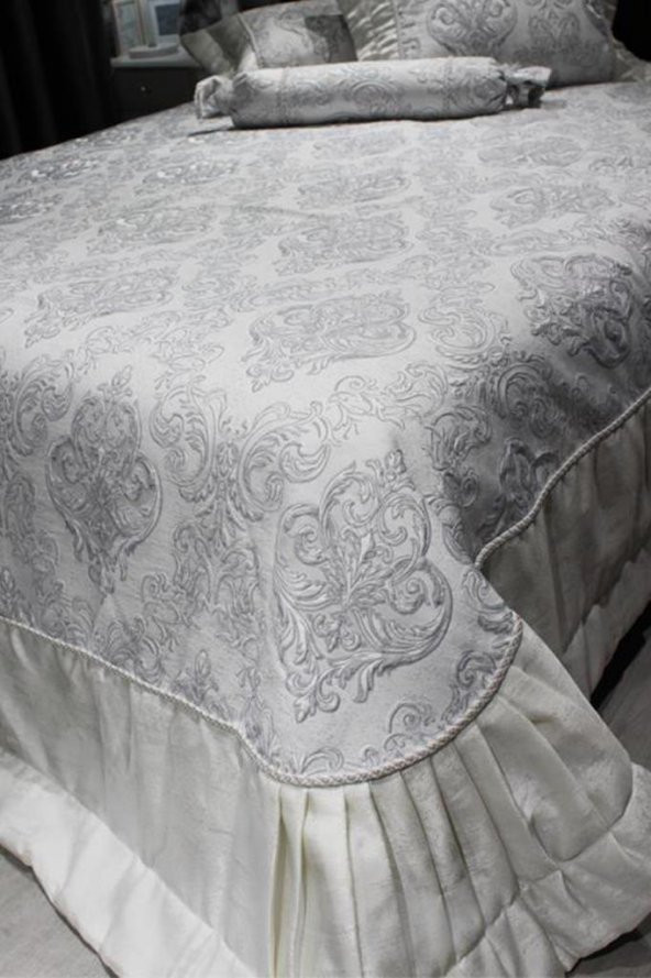 Serenat Çift Kişilik Yatak Örtüsü Gri - Resim 6