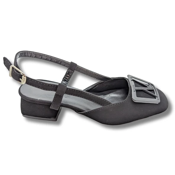 Distinction - Şık ve Rahat Kadın Arkası Açık Topuklu Babet - Resim 5