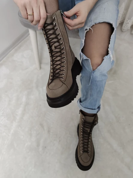 SCOAL GERÇEK NUBUK DERİ LASTİK BAĞLI POSTAL (BRÇ B 22) - Resim 2