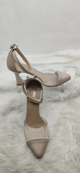 ÇİĞDEM SİYAH SATEN ŞEFFAF VE TAŞ DETAYLI KADEH ÖKÇE TOPUKLU AYAKKABI (MLTM S2) - Resim 2