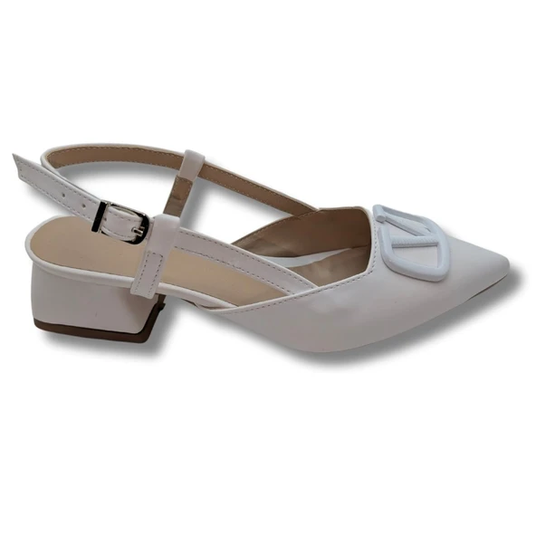 Delicate - Kadın Sivri Burunlu Arkası Açık Topuklu Ayakkabı - Resim 4