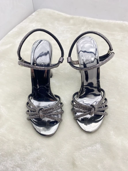 ÇİĞDEM PLATİN PLATFORM TAŞLI ABİYE AYAKKABI (UĞL) - Resim 4