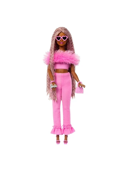Barbie Deluxe Style Bebekler Kahverengi Örgü Saçlı HYV28 - 3